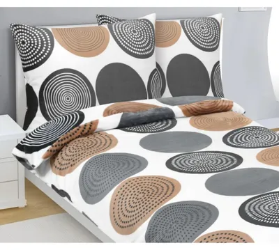 Obrázek produktu pro Mikroflanelové povlečení - 140x200 cm. 70x90 -  béžová,hnědá