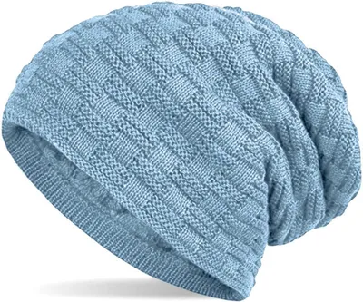 Productafbeelding van Beanie uni - Fijn gebreide muts met vlechtpatroon en zachte fleece voering - Warm gevoerd