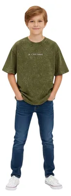 Produktbild von Jungen T-shirt - Khaki - Größe 134 - 100% Baumwolle - Modisches T-shirt