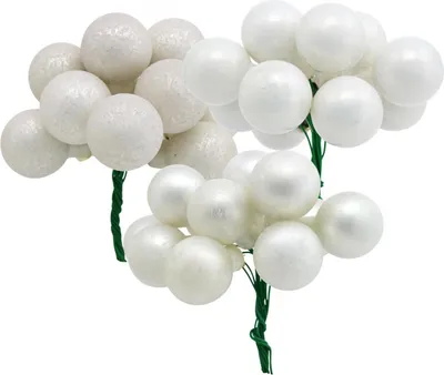 Produktbild von Mini Weihnachtskugeln Weiß Marmoriert Sortiert Spiegelbeeren Deko Ø25mm 140St