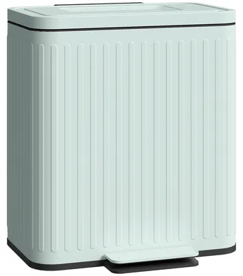 Produktbild von Doppelter Treteimer mit 40 Litern Fassungsvermögen, Metall, 2 x 20 Liter Fassungsvermögen