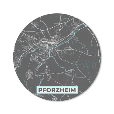 Produktbild von MuchoWow® Mauspad Mousepad Deutschland - Blau - Pforzheim - Stadtplan - Karte 40x40 cm - Mousepads - Maus Mat - Pad - Mausunterlage - Schreibtisch Accessoires
