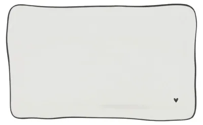 Produktbild von Servierplatte HEART rechteckig mit schwarzem Herz 22x13cm Bastion Collections
