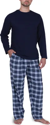 Produktbild von Herren Schlafanzug mit Flanellhose - Moonline ; blau , XXL