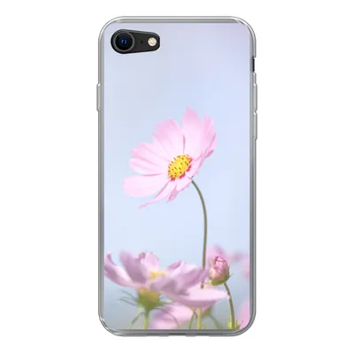 Produktbild von MuchoWow® Handyhülle Schutzhülle Hülle für iPhone 8 Blumen - Rosa - Draußen - Natur Silikon Softcase Handy Hülle - Schutzhaube