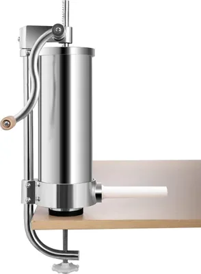 Produktbild von Wurstfüller 3,6 L, Wurstfüllmaschine Wurstmaschine aus Edelstahl & Aluminium, Wurstpresse mit 4 unterschiedlichen Füllrohren, Wurstspritze mit Handkurbel, für den Heimgebrauch, Silber