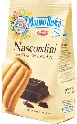 Produktbild von Mulino Bianco Nascondini Italienische Kekse Kekse mit Schokoladenfüllung, 600 g, ohne Palmöl
