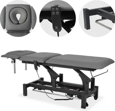 Produktbild von Habys Fortis 5 Ergo | Elektrische Therapieliege Massageliege | 5-Segmente | Handfernbedienung Steuerrahmen Grau-Schwarz  | 192 x 68 cm
