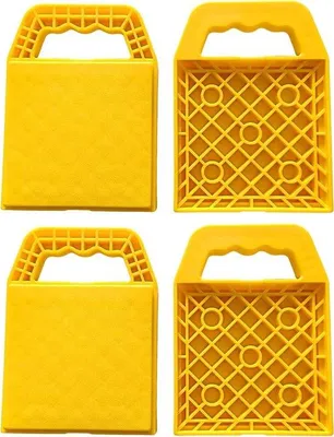 Productafbeelding van Nivelleerblokken Camper - Oprijblokken Auto - Stabiliseren Voertuigen - Kantelbalancerende Ondersteuning - 4 stuks - Geel