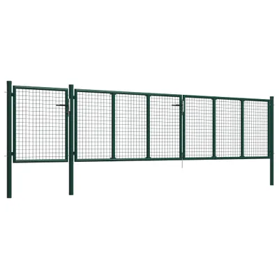 Image de vidaXL Portail de jardin acier 500×75 cm vert