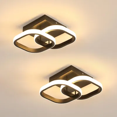 Obrázek produktu pro Mckalen, 2 kusy LED stropního svítidla, 22W, teplé bílé světlo (3000K), barva: černá