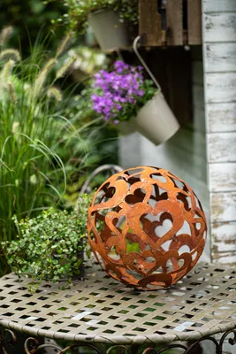 Produktbild von Herz Kugel Metall Rost Gartendeko Edelrost rostige Gartendeko 30cm