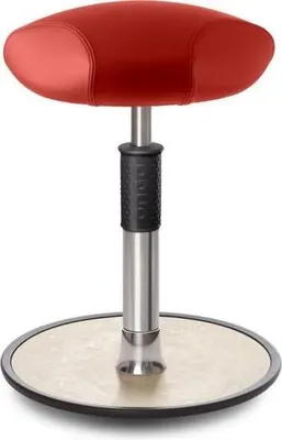 Produktbild von Sitz- Stehhocker Free Regular Triangel Boxmark Leder Rot chrom /cremeweiß.
