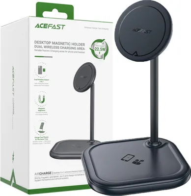 Image de Acefast Wireless Qi Charger 15W For Iphone (With Magsafe) And Apple Airpods Stand Magnetic Holder Grey (E6 Grey)