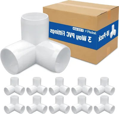 Productafbeelding van PVC Fittingen 3-weg - PVC Koppelingen - Doe-het-zelf Constructies - Meubelkwaliteit UV-bestendig - 1-1/2 Inch - Wit