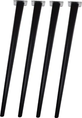 Obrázok produktu pre Čierne bukové stolové nohy šikmé 72 cm montážna sada 4 ks