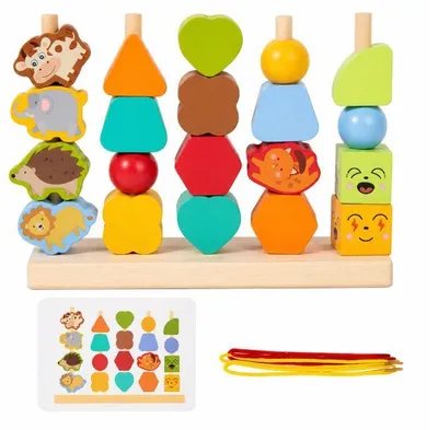 Produktbild von BOECKIE Montessori Tierspiel Holz – Farben & Formen Lernspielzeug