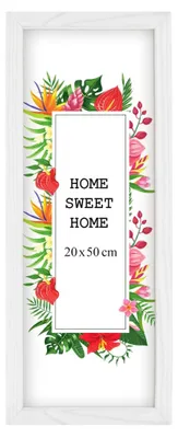 Obrázek produktu pro Sada 3 bílých rámečků MG Design, rozměr 20 x 50 cm – vyrobené z pravého dřeva s akrylovým sklem, vhodné k zavěšení i k postavení, pro fotografie, plakáty a puzzle