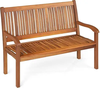 Imagen del producto de Banco de jardín Silecomplaza, banco de madera resistente a la intemperie, certificado