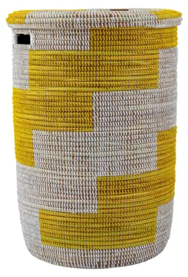 Produktbild von Geflochter Wäschekorb mit Deckel aus Savannengras, 80 Liter