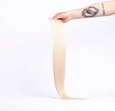 Image de Extensions à clip chaarmant Ultra Slim en cheveux naturels, 55 cm, 50 g – Extensions de cheveux n° 60 Blond clair