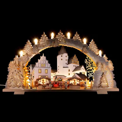 Immagine prodotto di Arco di candele Castello di Schwarzenberg Natale (72x43cm) di Tietze Erzgebirgsdesign