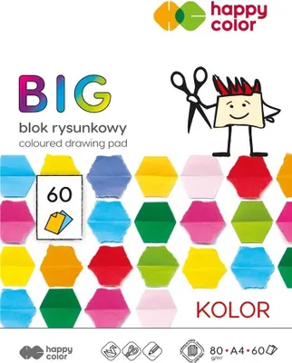 Zdjęcie produktu dla Blok rysunkowy kolorowy A4/60K BIG HAPPY COLOR