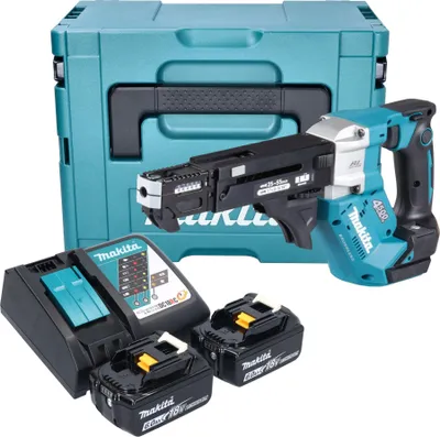 Produktbild von Makita DFR 552 RGJ Akku Magazinschrauber 18 V 25 - 55 mm Brushless + 2x Akku 6,0 Ah + Ladegerät + Makpac