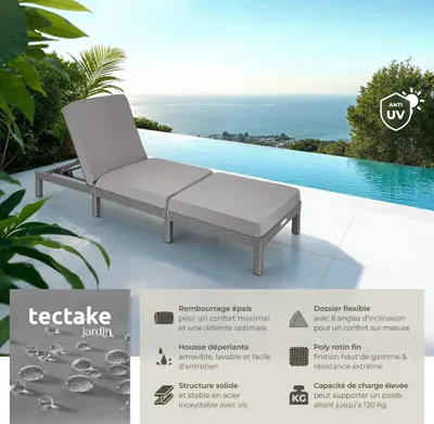 Image de Bain de soleil SOFIA 6 positions - gris