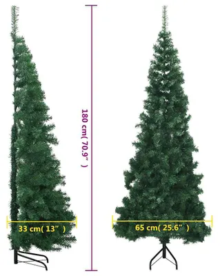 Zdjęcie produktu dla vidaXL Sztuczna choinka narożna zielona 180 cm PVC