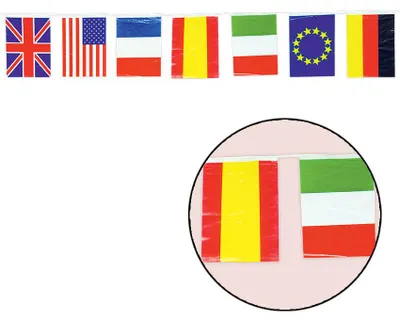 Produktbild von bunte Flaggen Girlande für Party ca. 50 m lang