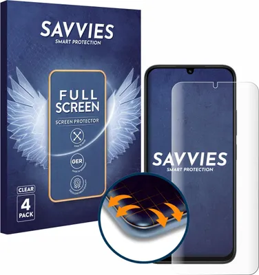 Produktbild von 4x Savvies Fullscreen Schutzfolie für Xiaomi Redmi 15C Displayschutz Folie Fullcover Klar Transparent