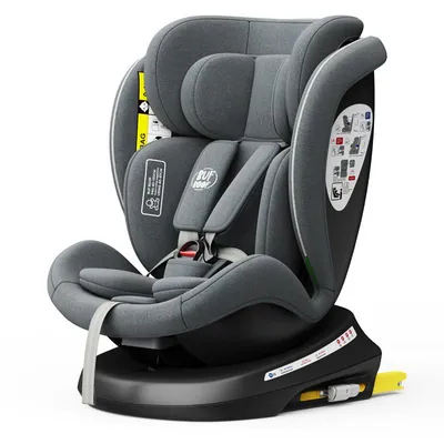 Obrázok produktu pre Autosedačka Tweety Plus iSize Buf Boof Grey s isofixom, otočná o 360 stupňov, poloha na spanie, Top Tether, 0-36 kg, 40-150 cm