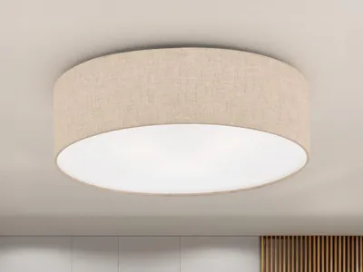 Produktbild von Fischer-Honsel Hängelampe THOR Ø 40cm mit Leinen Lampenschirm Beige