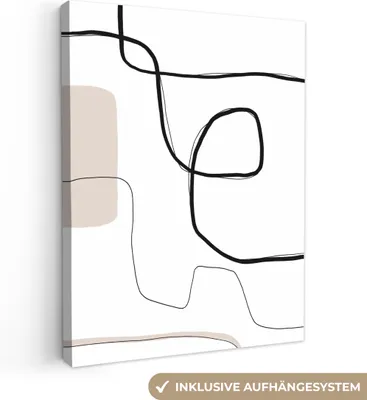 Produktbild von MuchoWow® - Leinwandbilder - Abstrakt - Pastell - Minimalismus, Wandbild, Wanddeko Bilder Wohnzimmer, 90x120 cm