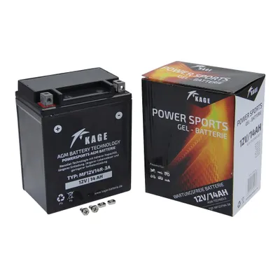 Image de Batterie gel Kage 12N14R-3A, 12 V 14 Ah, pôle positif à gauche, DIN 51412