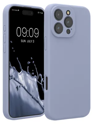 Produktbild von kwmobile Handyhülle für Apple iPhone 16 Pro Max Hülle - gummierte Handy Silikon Case für iPhone 16 Pro Max - Schutzhülle Cover - Hellblau matt