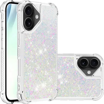 Produktbild von iPhone 17 Hülle - Coverup Liquid Glitzer Back Cover - Weiß