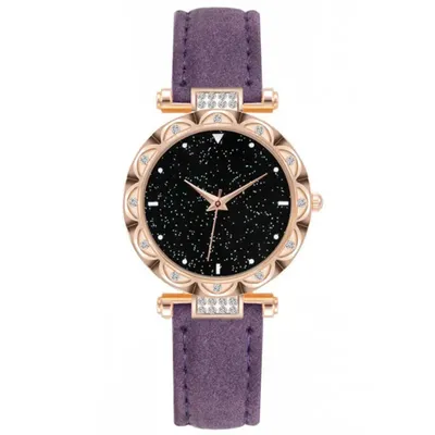 Produktbild von Elegante Damen Uhr Emiliana in Lila mit Kristallen KP33583