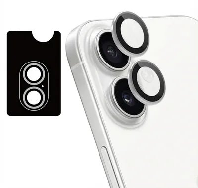 Imagen del producto de Protector de cámara de cristal paquete de 2 para Apple iPhone 16 / 16 Plus / 17 - Blanco