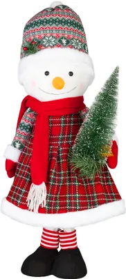 Imagen del producto de Figura MagicHome Navidad, muñeco de nieve, textil, 30x30x68 cm