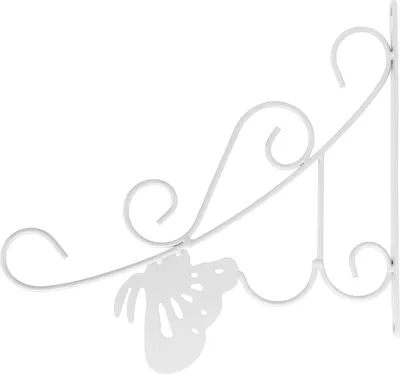 Image de Flower Pot Hanging Hook European Style Wrought Iron Plants Hanger for Garden Patio Balcony White