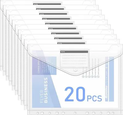 Produktbild von 20x A4 Ordner, transparent, wasserdicht, mit Etikettfeld