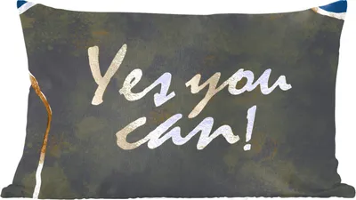 Produktbild von MuchoWow® Zierkissen Sofakissen Wohnzimmer Dekokissen 60x40 cm Zitat - Motivation - Gold - Schwarz - Kopfkissen - Polster mit Foto