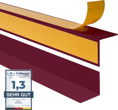 Produktbild von Winkelprofil Selbstklebend QUEST 15x15 mm, Hart-PVC Kantenschutzprofil, Winkelleiste für Innenecken, L-Form, KTZ, kastanienbraun, 200 cm