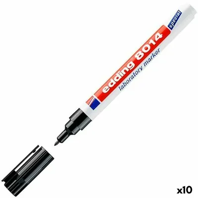 Image de Marqueur permanent Edding 8014 noir 10 pièces