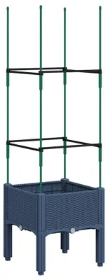 Immagine prodotto di vidaXL Fioriera con traliccio blu-grigio 40x40x142,5 cm PP