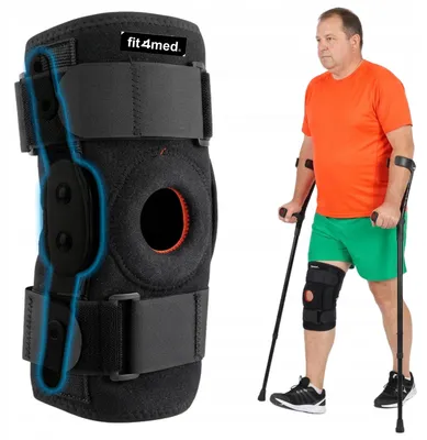 Produktbild von FIT4MED | Knieorthese, Kniebandage, Patellastabilisierung, Gelenkentlastung, mit Scharnieren, FIT4MED, Größe XL