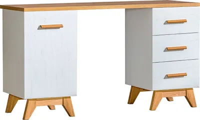 Produktbild von Furniture24 Schreibtisch Sven Sv12 mit 3 Schubkästen und 1 Tür Jugendzimmer Arbeitszimmer Computertisch Arbeitstisch