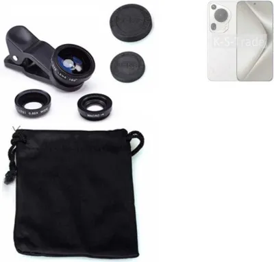 Produktbild von K-S-Trade Smartphone Kamera Linsen Set Kompatibel mit Huawei Pura 70 Pro 3in1 Clip-On Kamera Adapter Macro Weitwinkel FishEye Fischauge Objektiv Linse